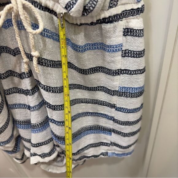 Blue/Black & oatmeal Striped Romper Size M - Picture 8 of 9